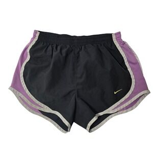 Nike Tempo Running Shorts Womens Small Black Purple White Dri-FIT Athletic Track